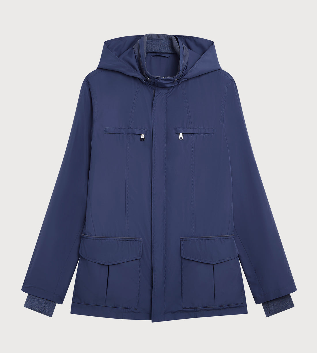 Parka bleu en tissu technique