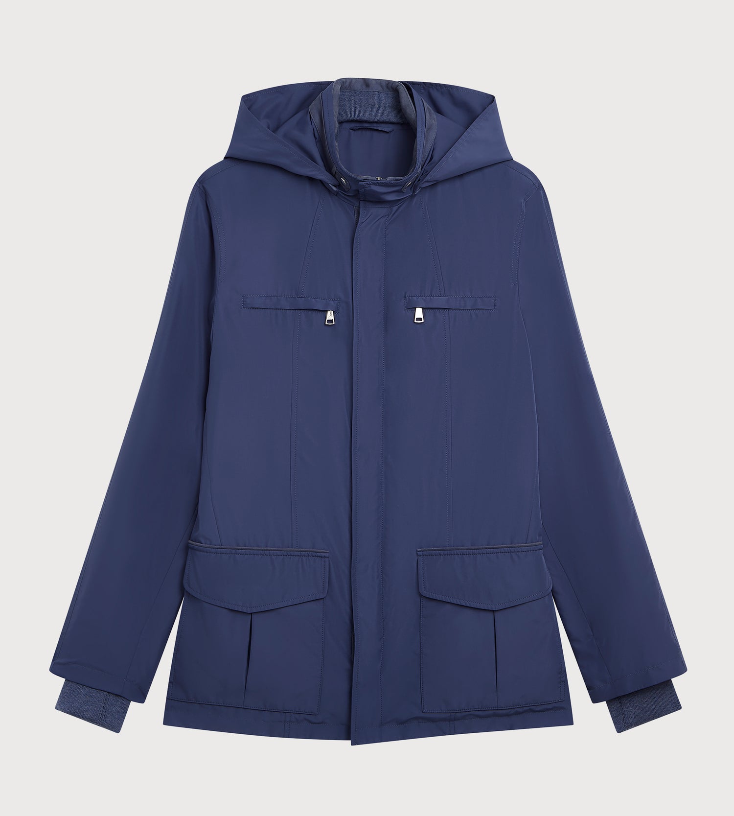 Parka bleu en tissu technique