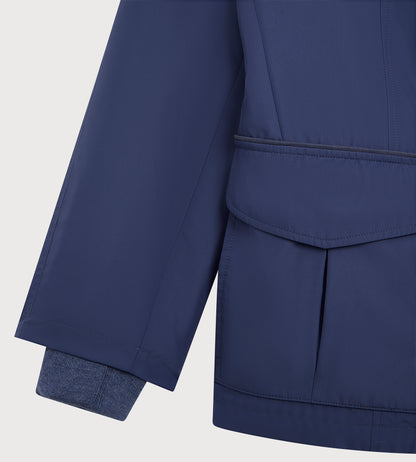 Parka bleu en tissu technique