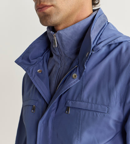 Parka bleu en tissu technique