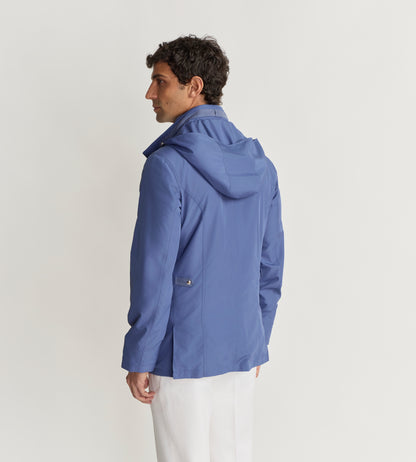Parka bleu en tissu technique