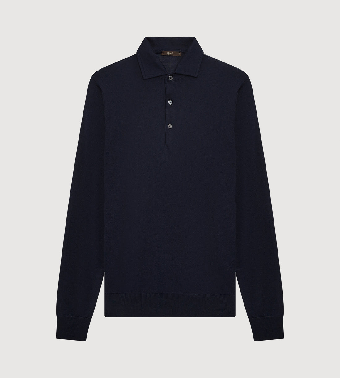 Polo bleu marine en laine &amp; cachemire