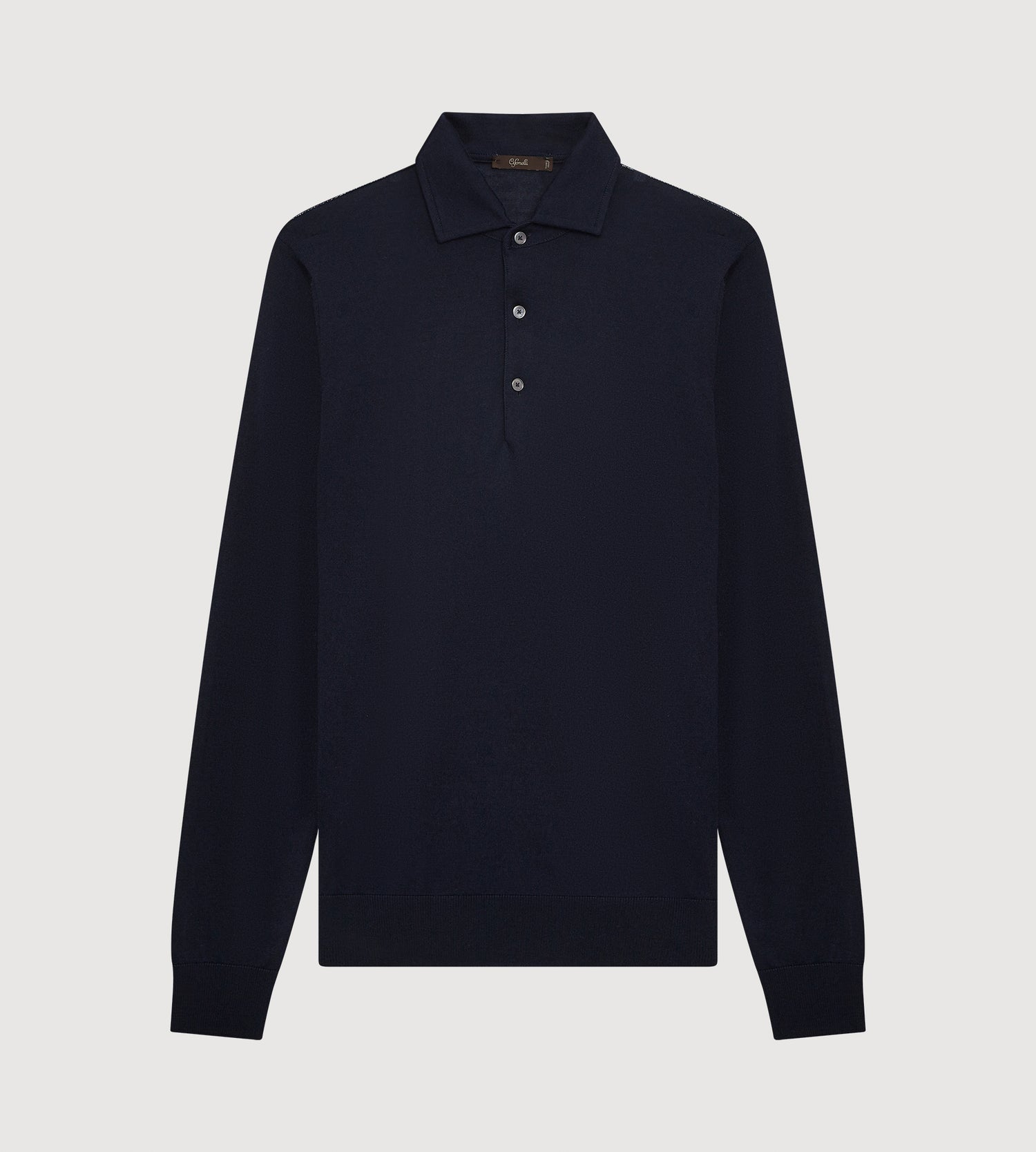 Polo bleu marine en laine &amp; cachemire