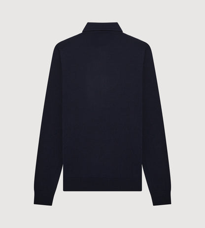 Polo bleu marine en laine &amp; cachemire