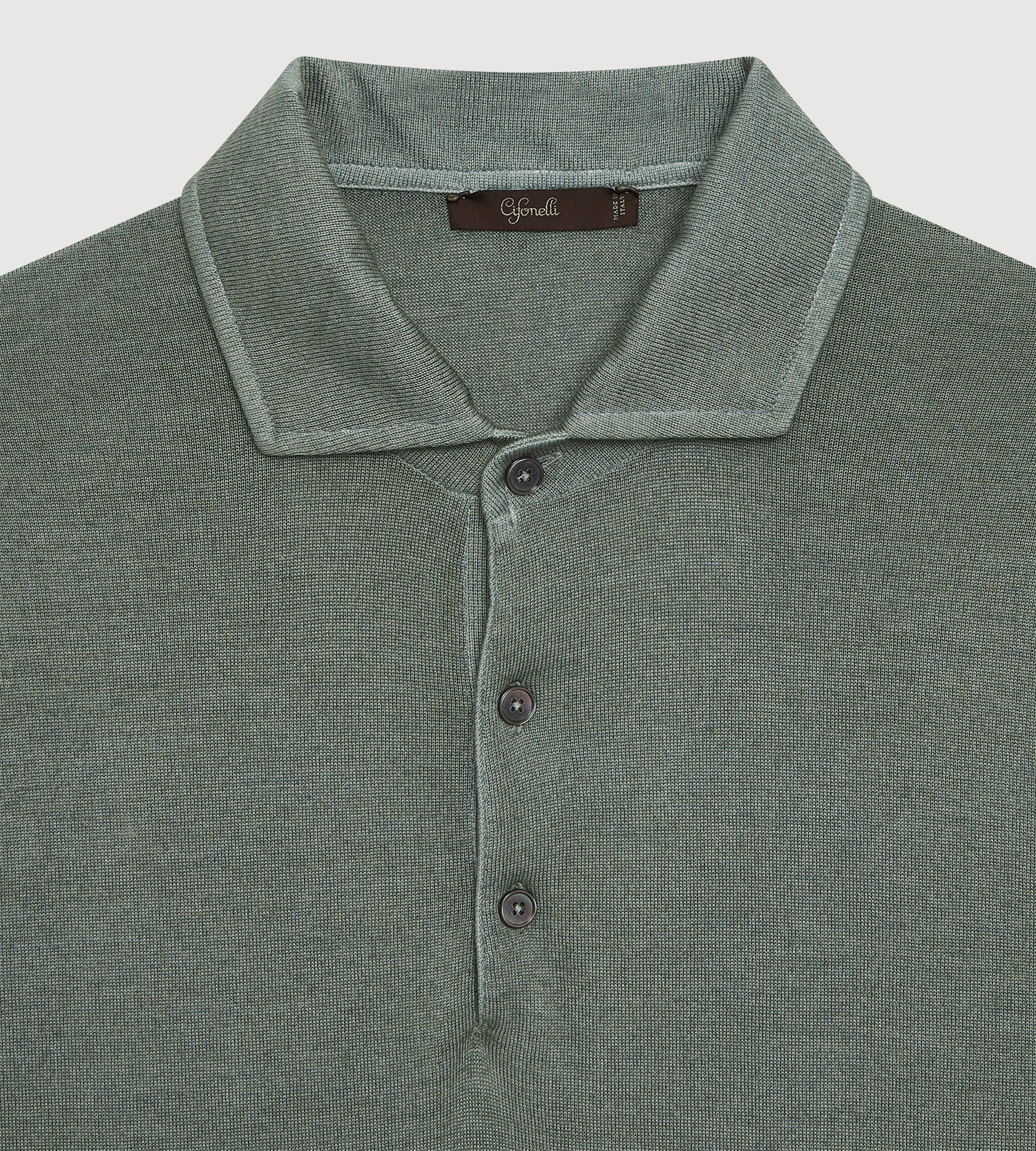 Polo vert en laine &amp; cachemire