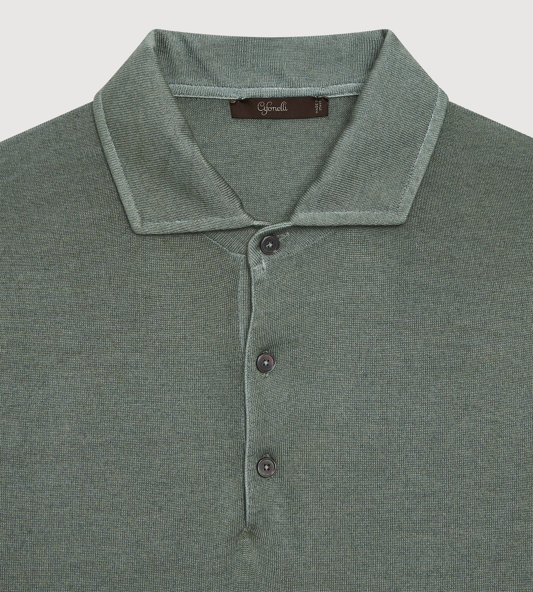 Polo vert en laine &amp; cachemire