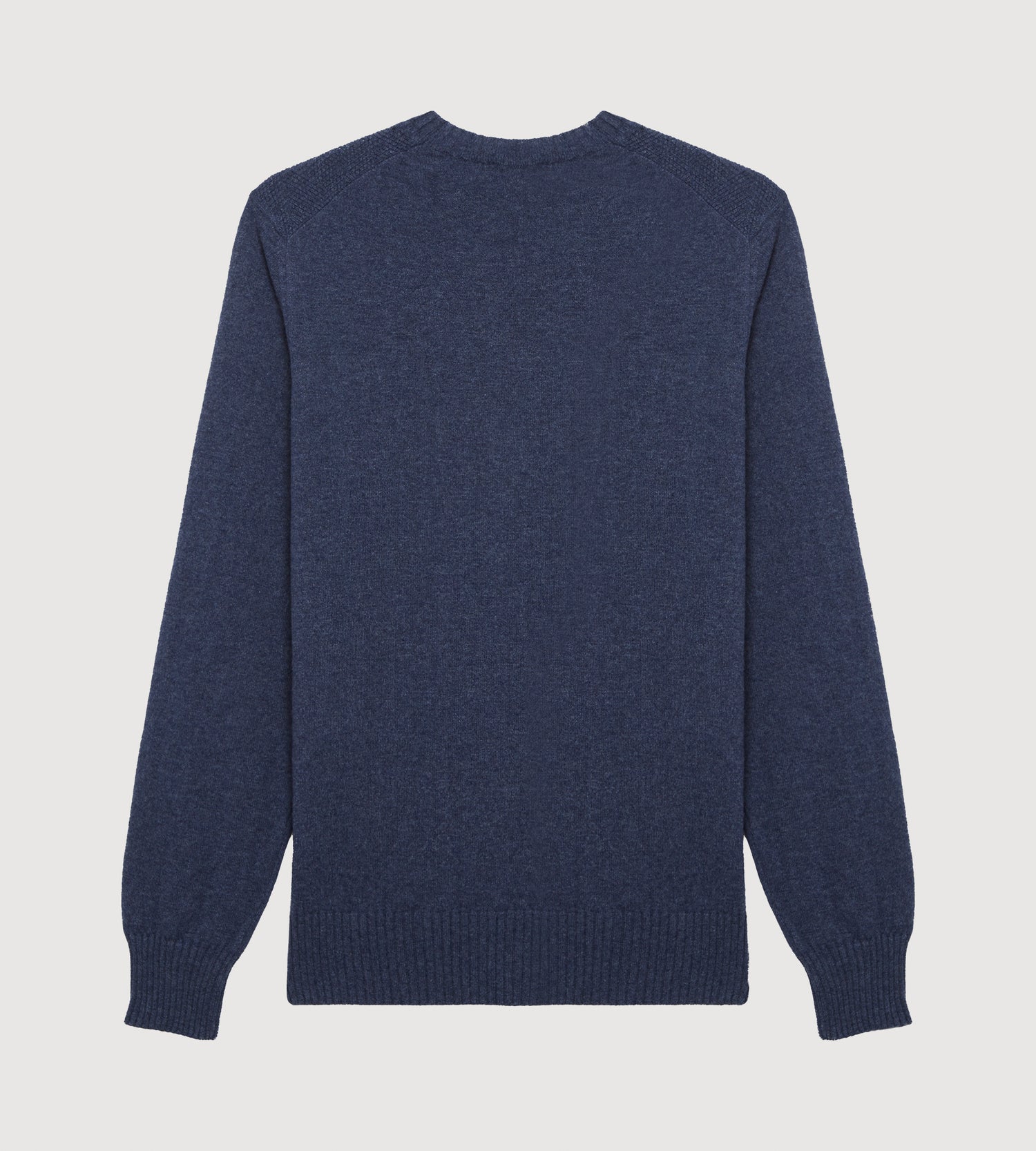 Pull à col rond bleu minéral en cachemire