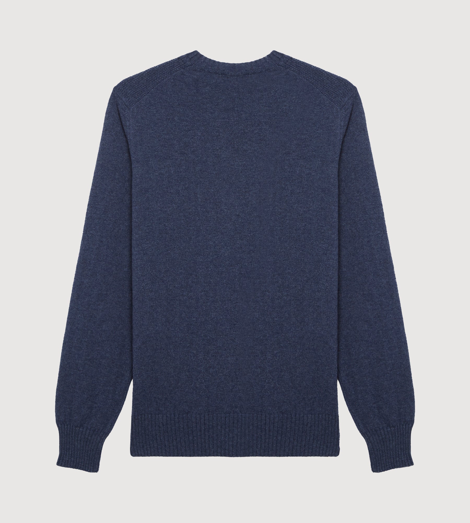 Pull à col rond bleu minéral en cachemire