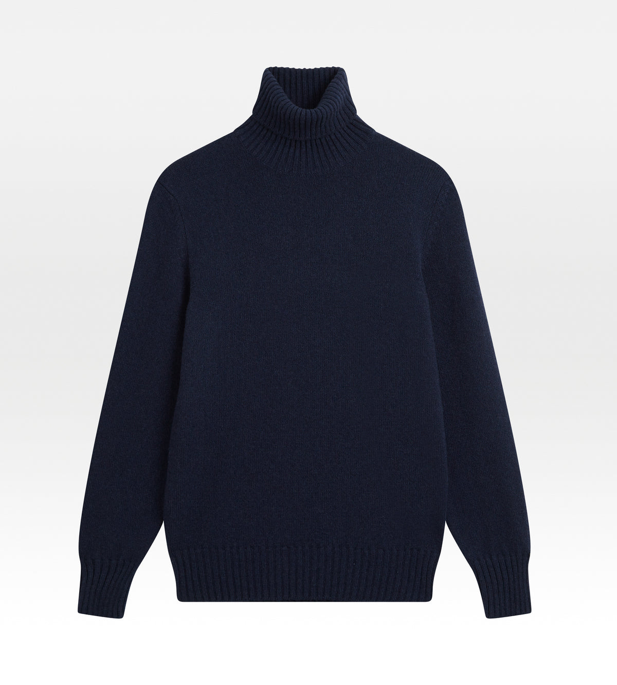 Maille à col roulé en cachemire bleu marine