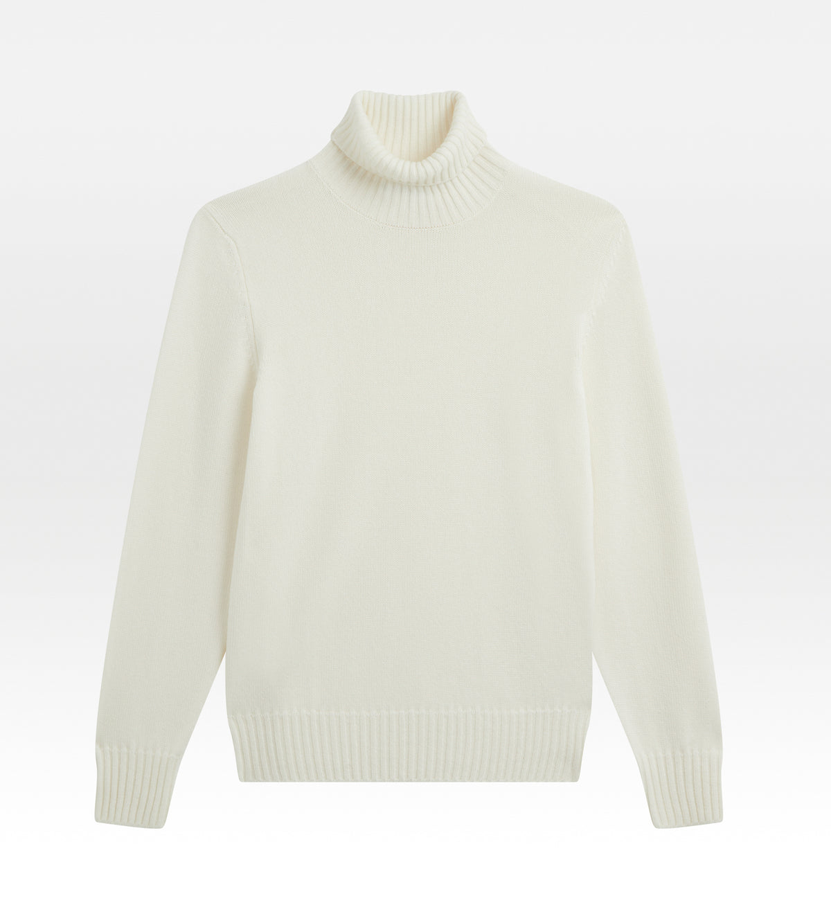 Maille à col roulé en cachemire blanc