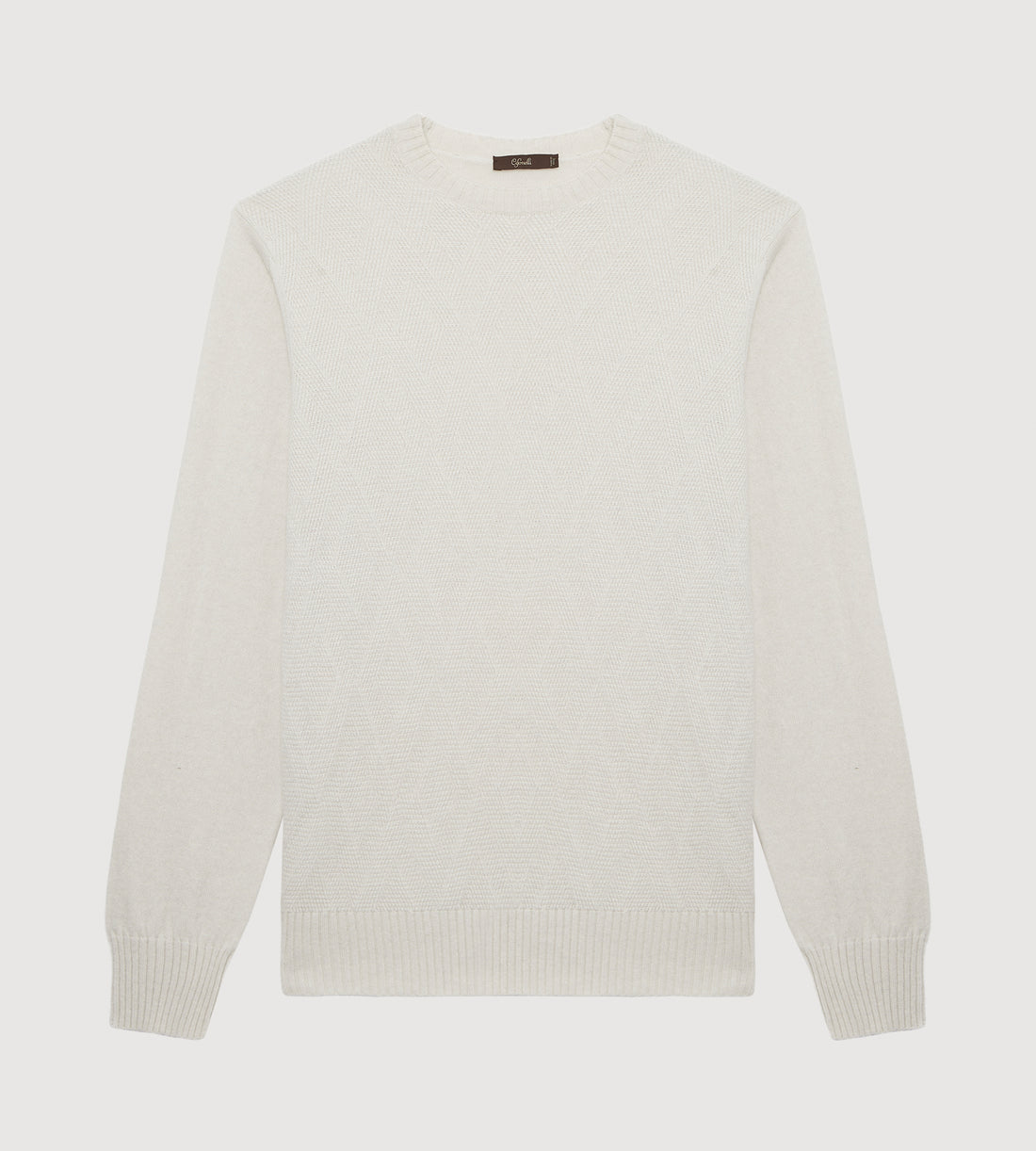 Pull crème à col rond en cachemire