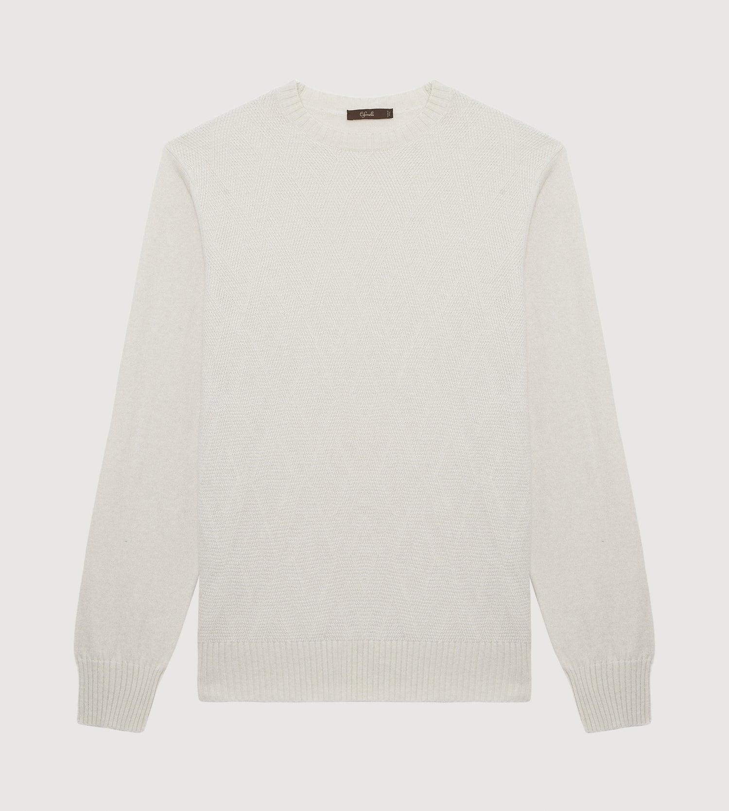 Pull crème à col rond en cachemire