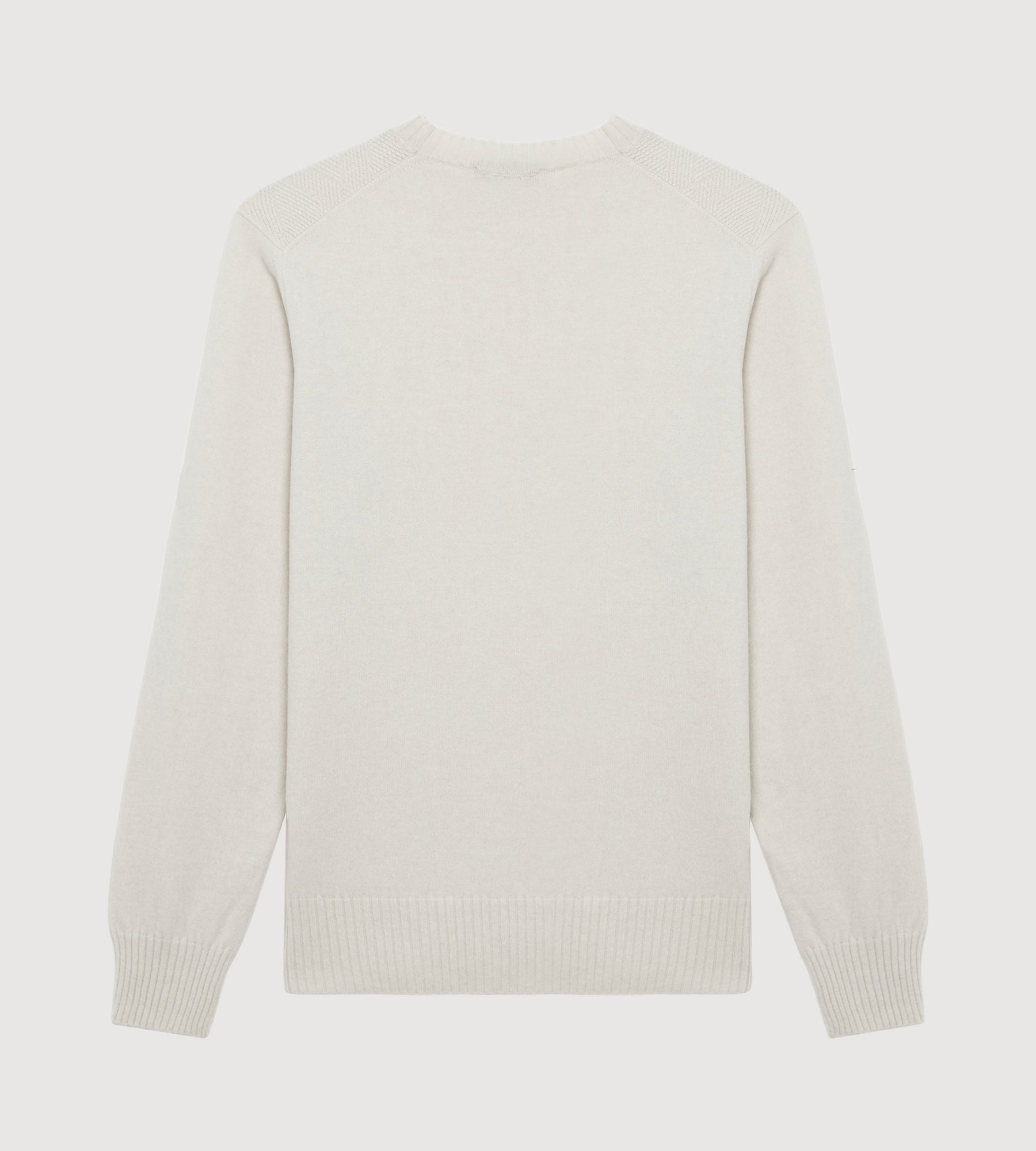 Pull crème à col rond en cachemire