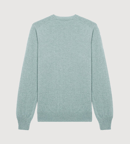 Pull à col rond vert clair en cachemire