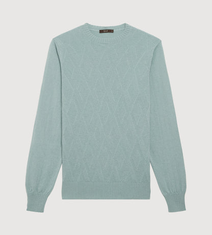 Pull à col rond vert clair en cachemire