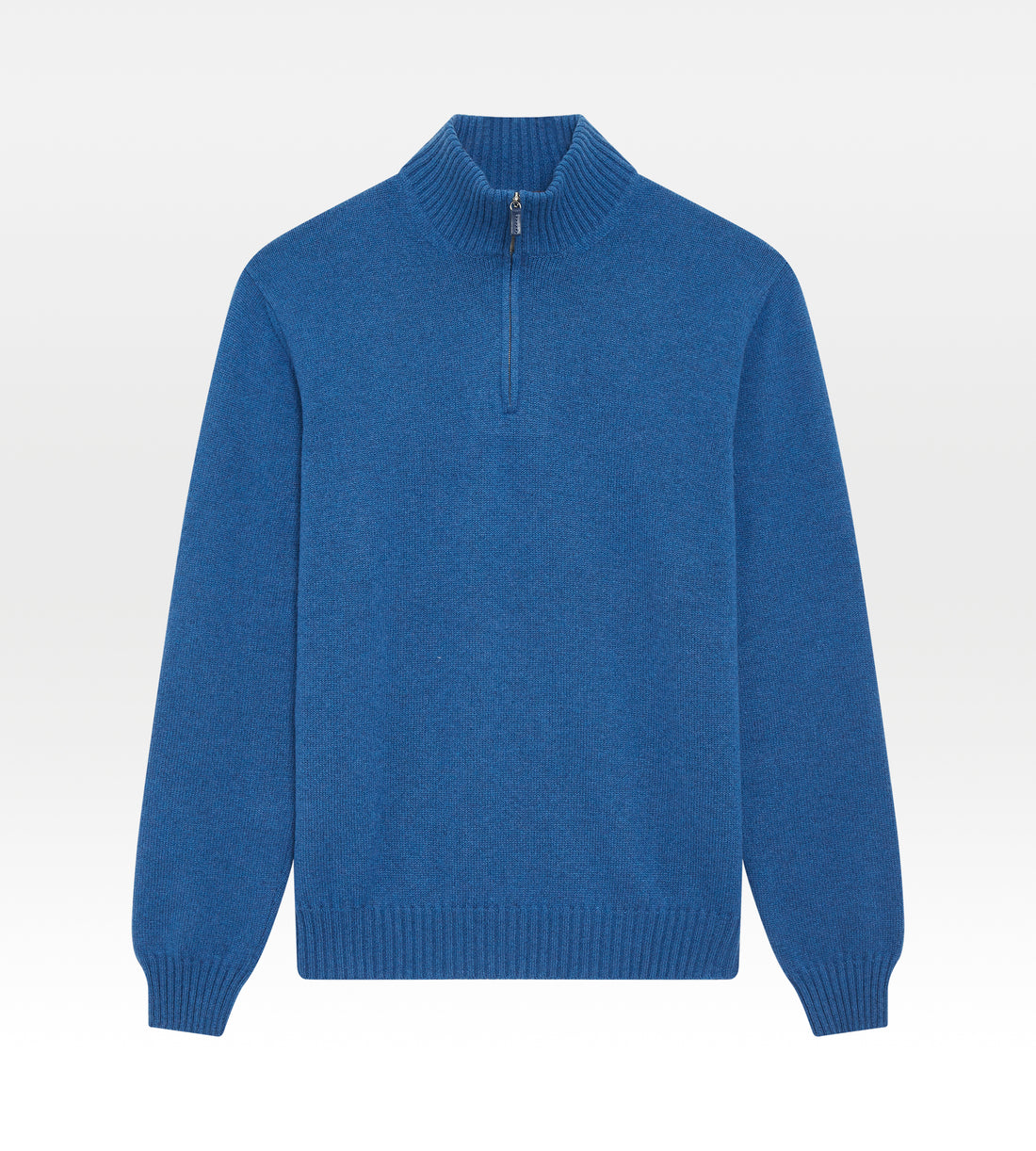 Pull à zip en cachemire bleu