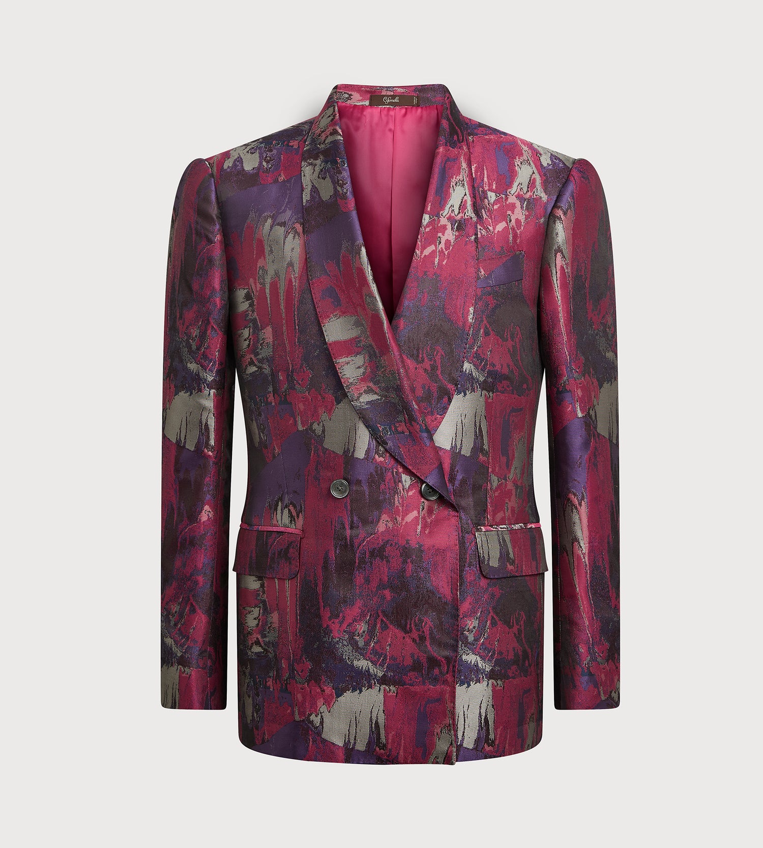 Veste croisée en jacquard rose