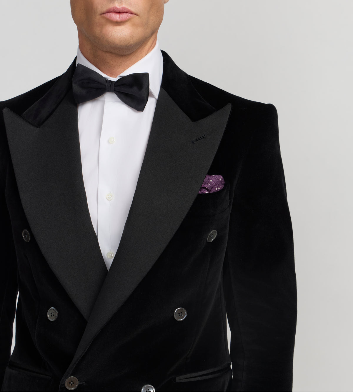 Veste de soirée croisée en velours et soie