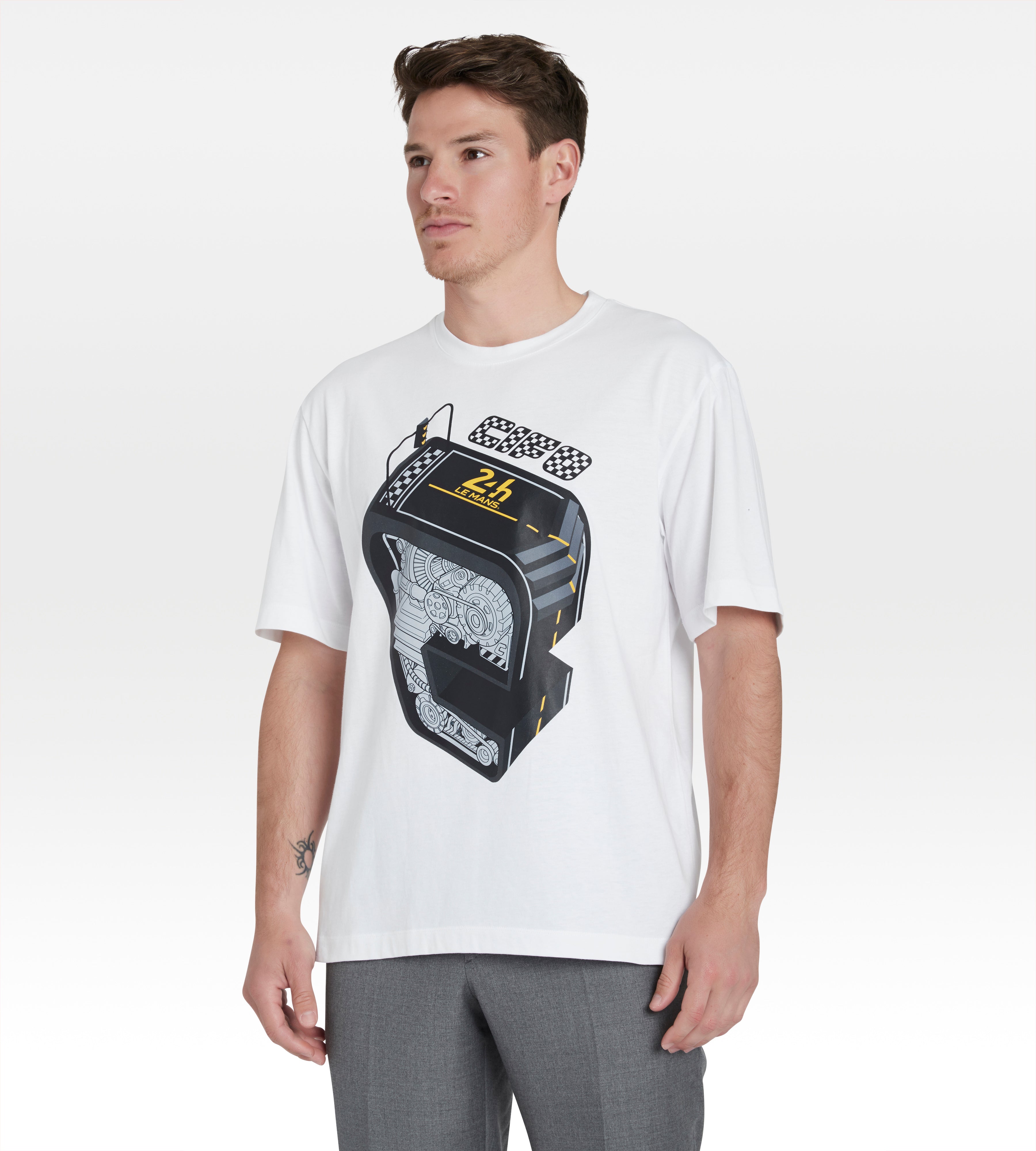 T-shirt en coton blanc &amp; noir - 24h du Mans