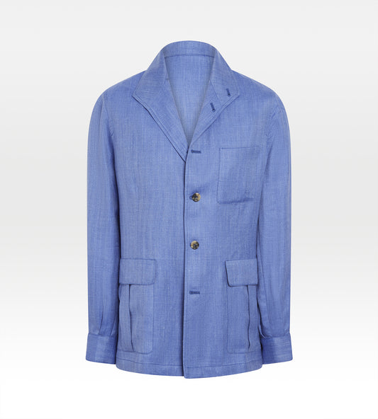 Teba classique en laine, lin & soie bleu - 24h du Mans