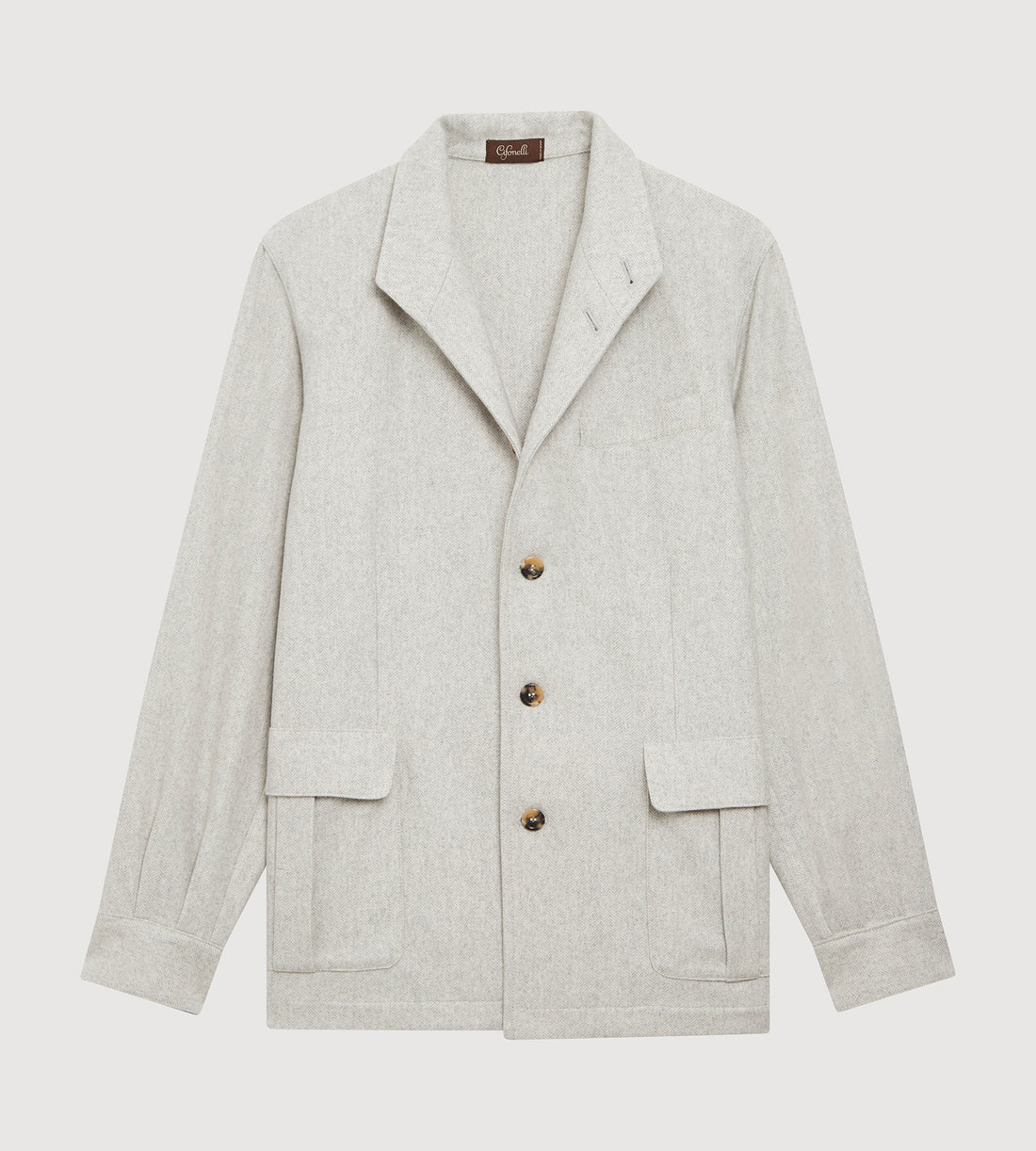 Teba classique à motif chevrons gris clair en cachemire