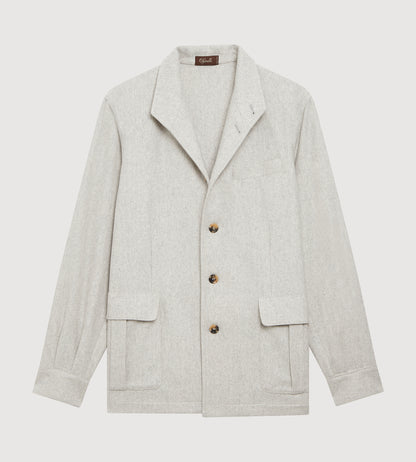 Teba classique à motif chevrons gris clair en cachemire