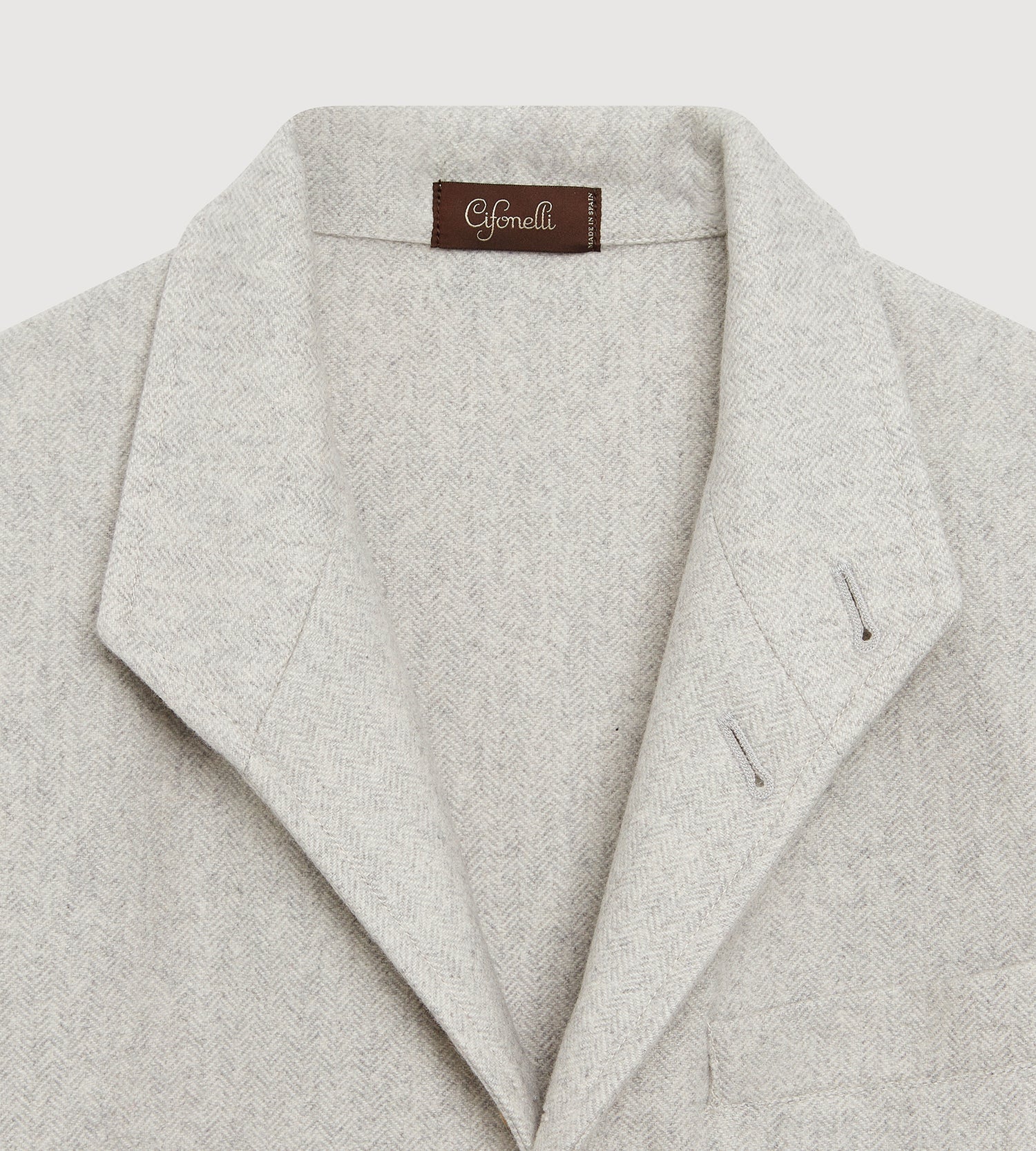 Teba classique à motif chevrons gris clair en cachemire