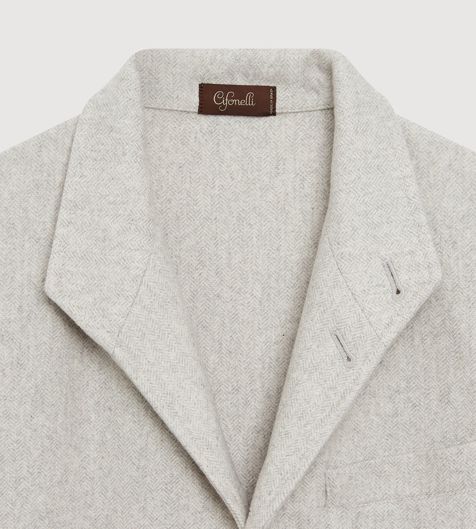 Teba classique à motif chevrons gris clair en cachemire