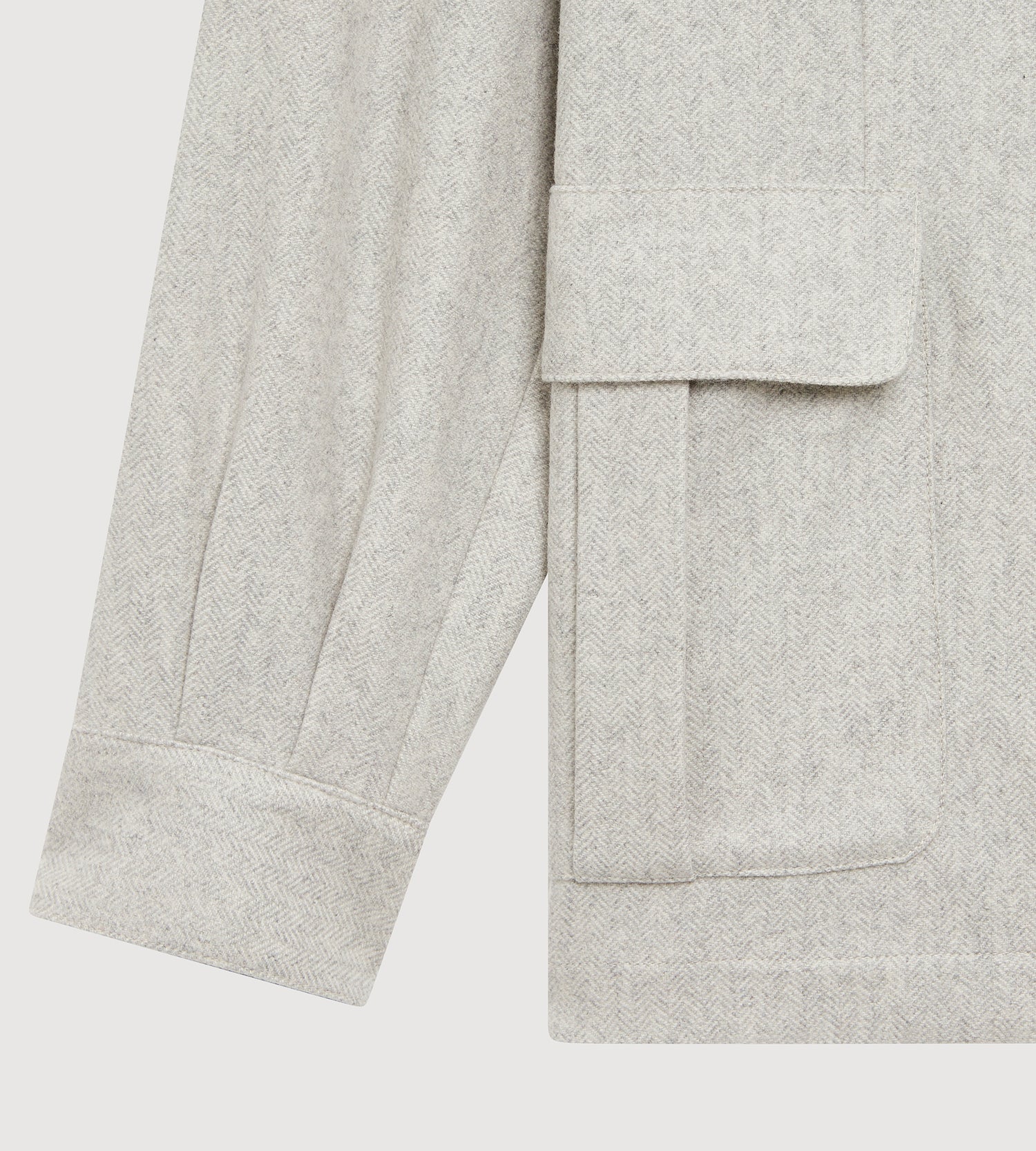 Teba classique à motif chevrons gris clair en cachemire