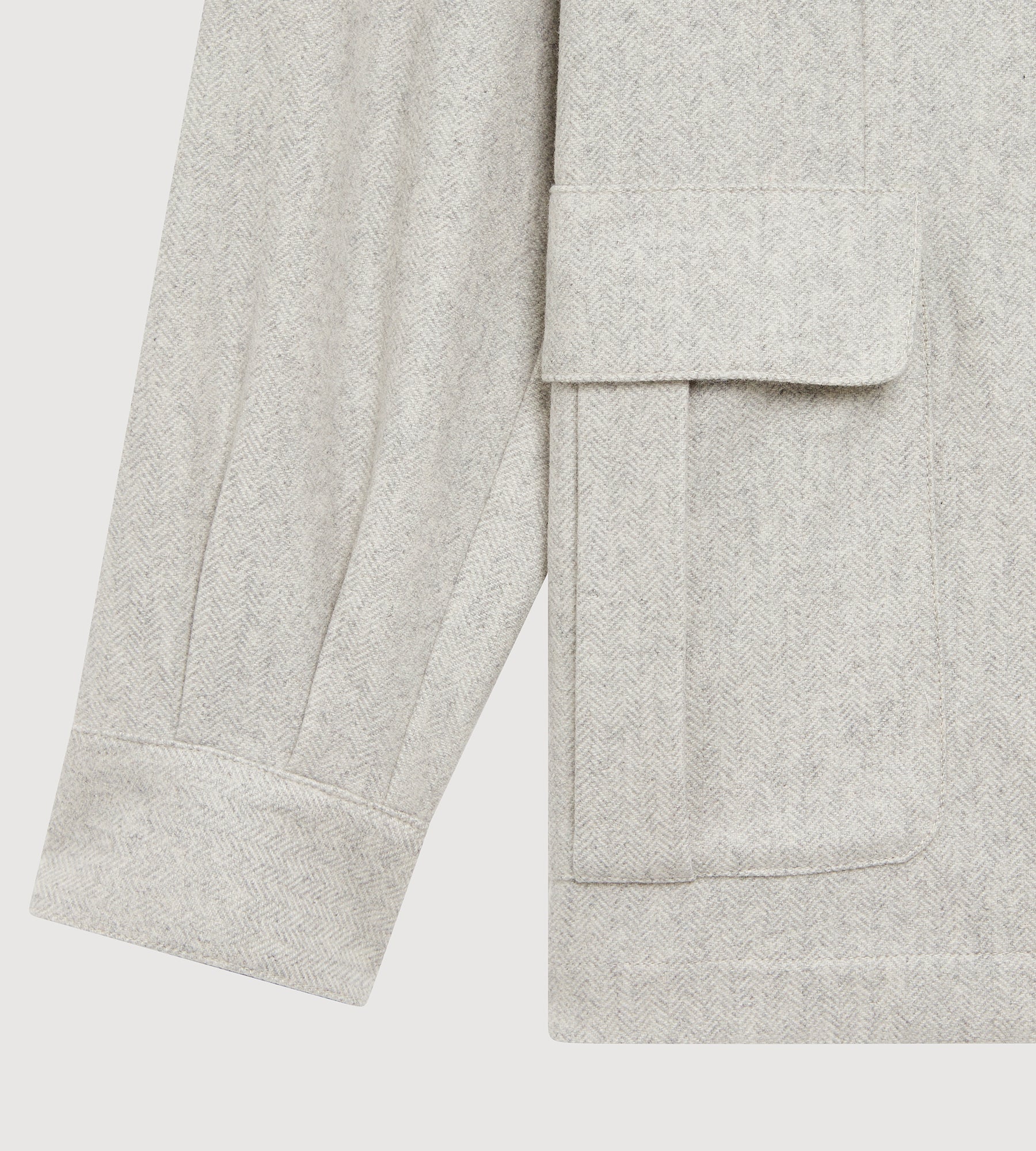 Teba classique à motif chevrons gris clair en cachemire