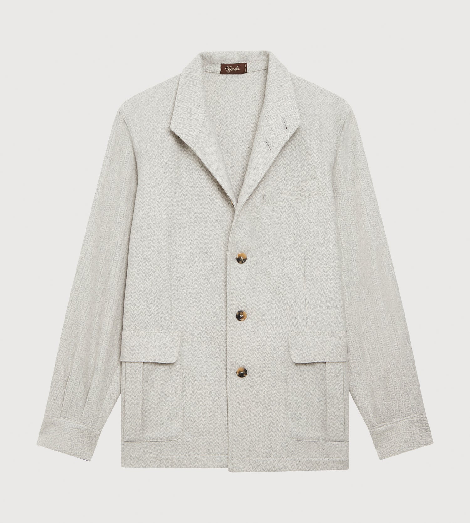 Teba classique à motif chevrons gris clair en cachemire