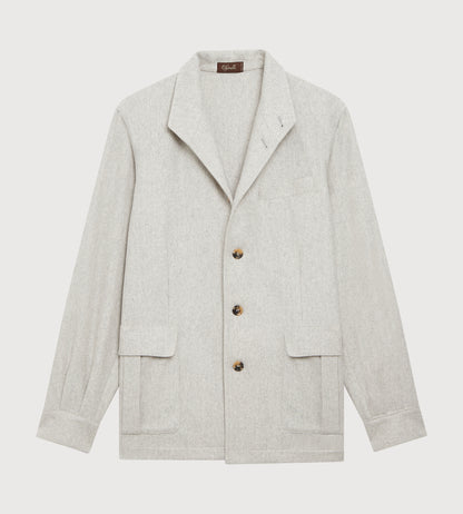 Teba classique à motif chevrons gris clair en cachemire