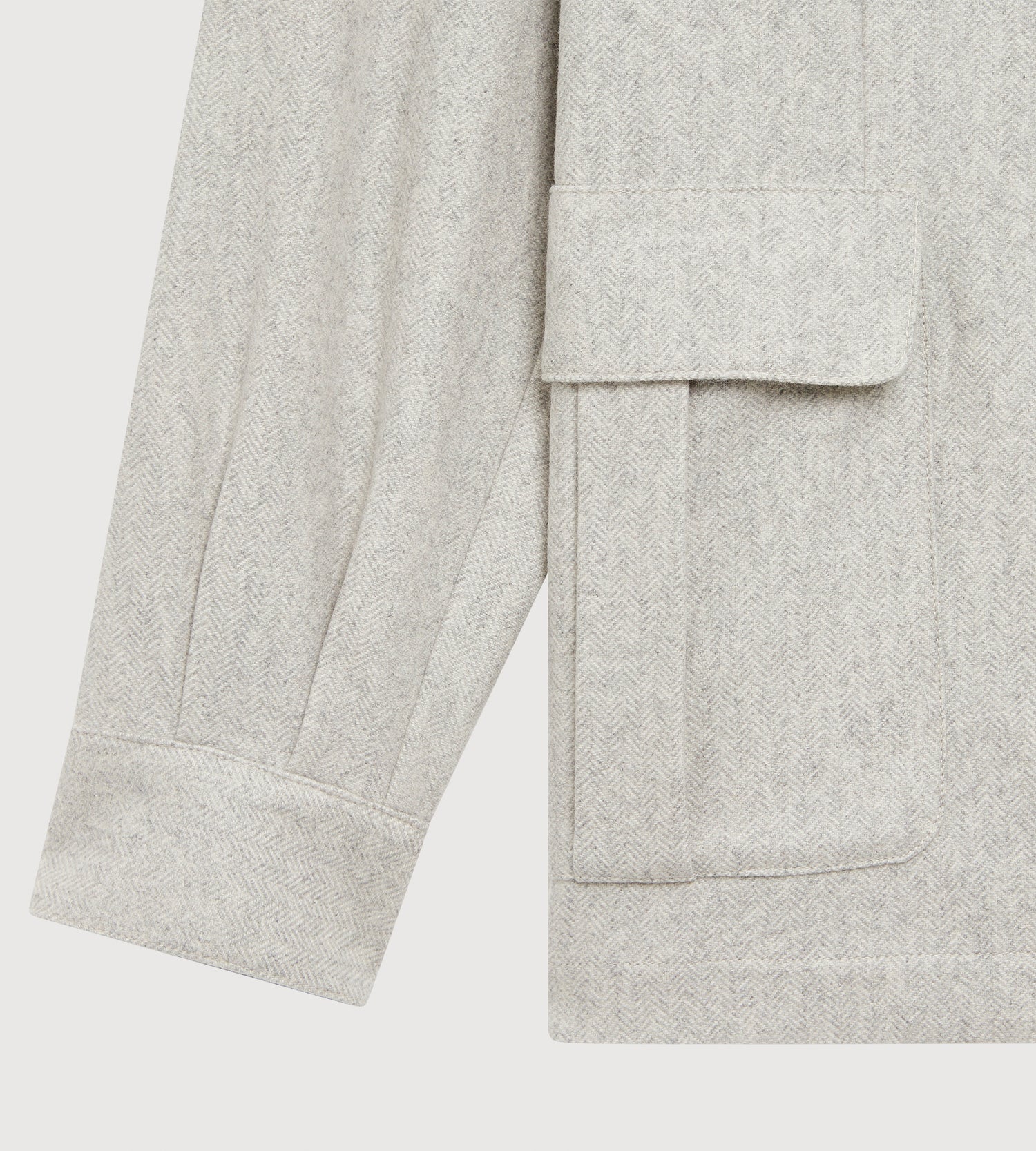 Teba classique à motif chevrons gris clair en cachemire