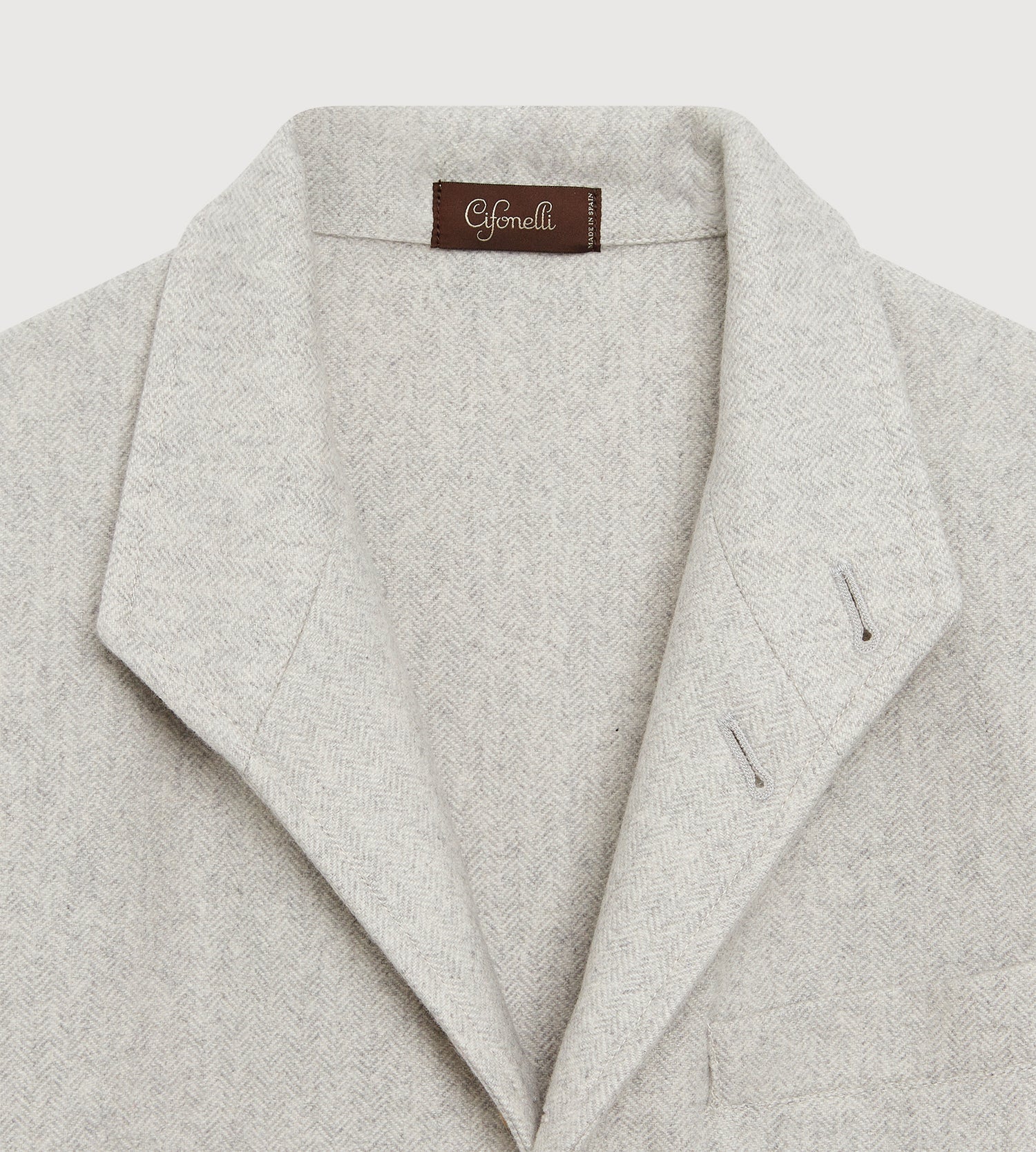 Teba classique à motif chevrons gris clair en cachemire