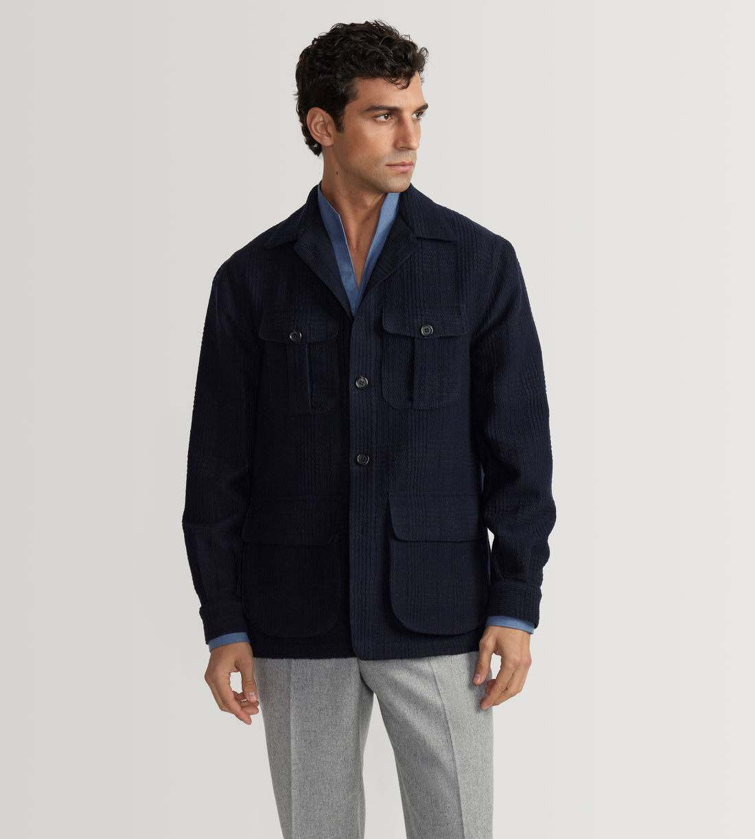 Teba safari en laine &amp; coton bleu marine