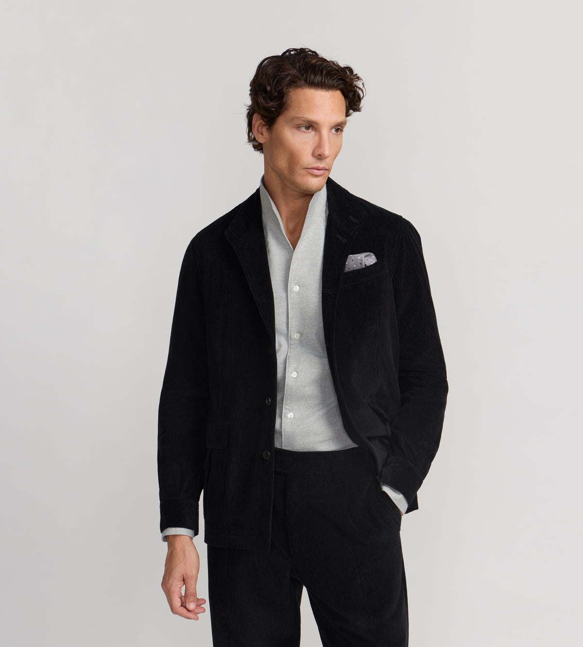 Veste Teba en velours côtelé noir
