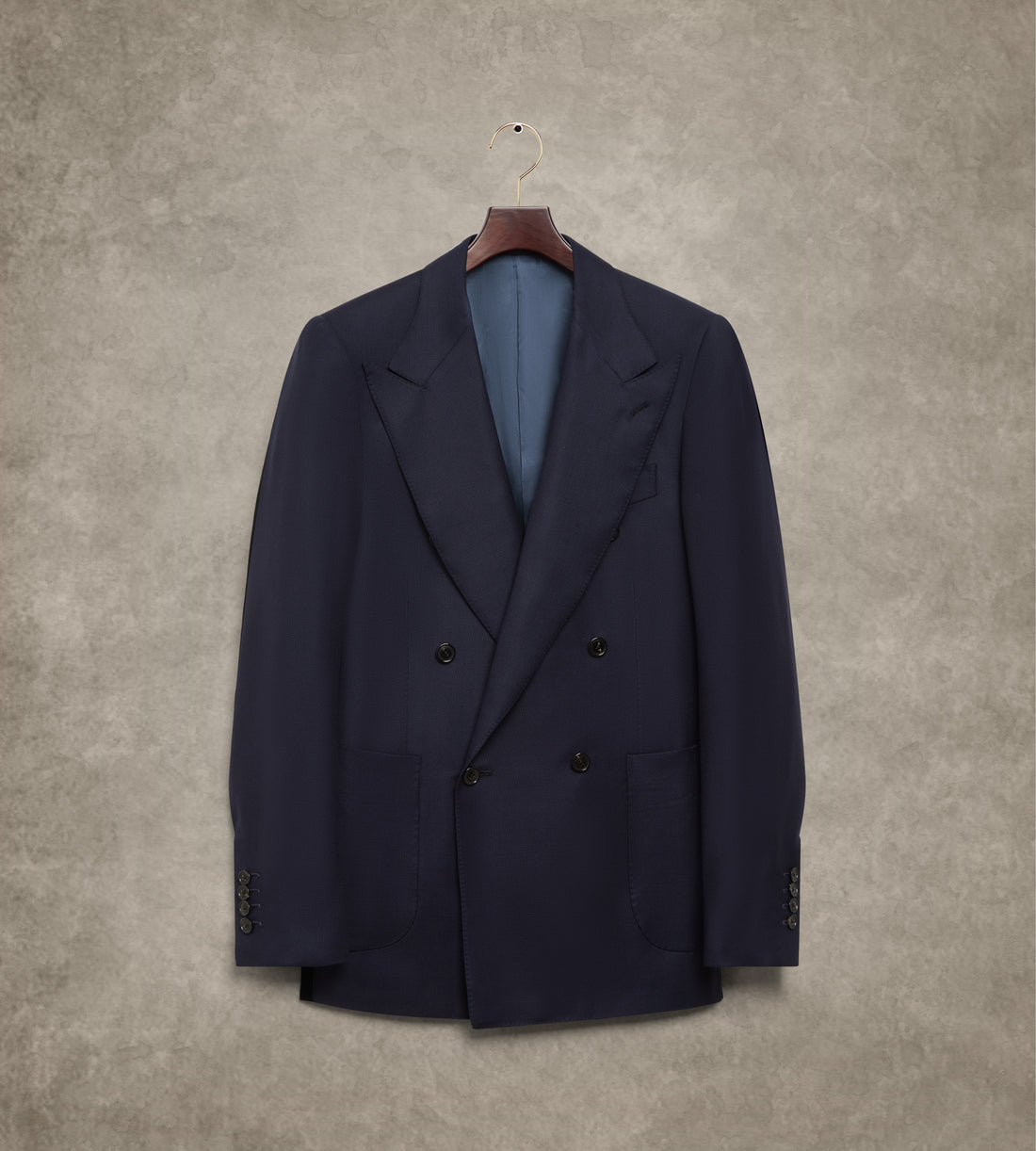 Veste croisée bas bleu marine en laine