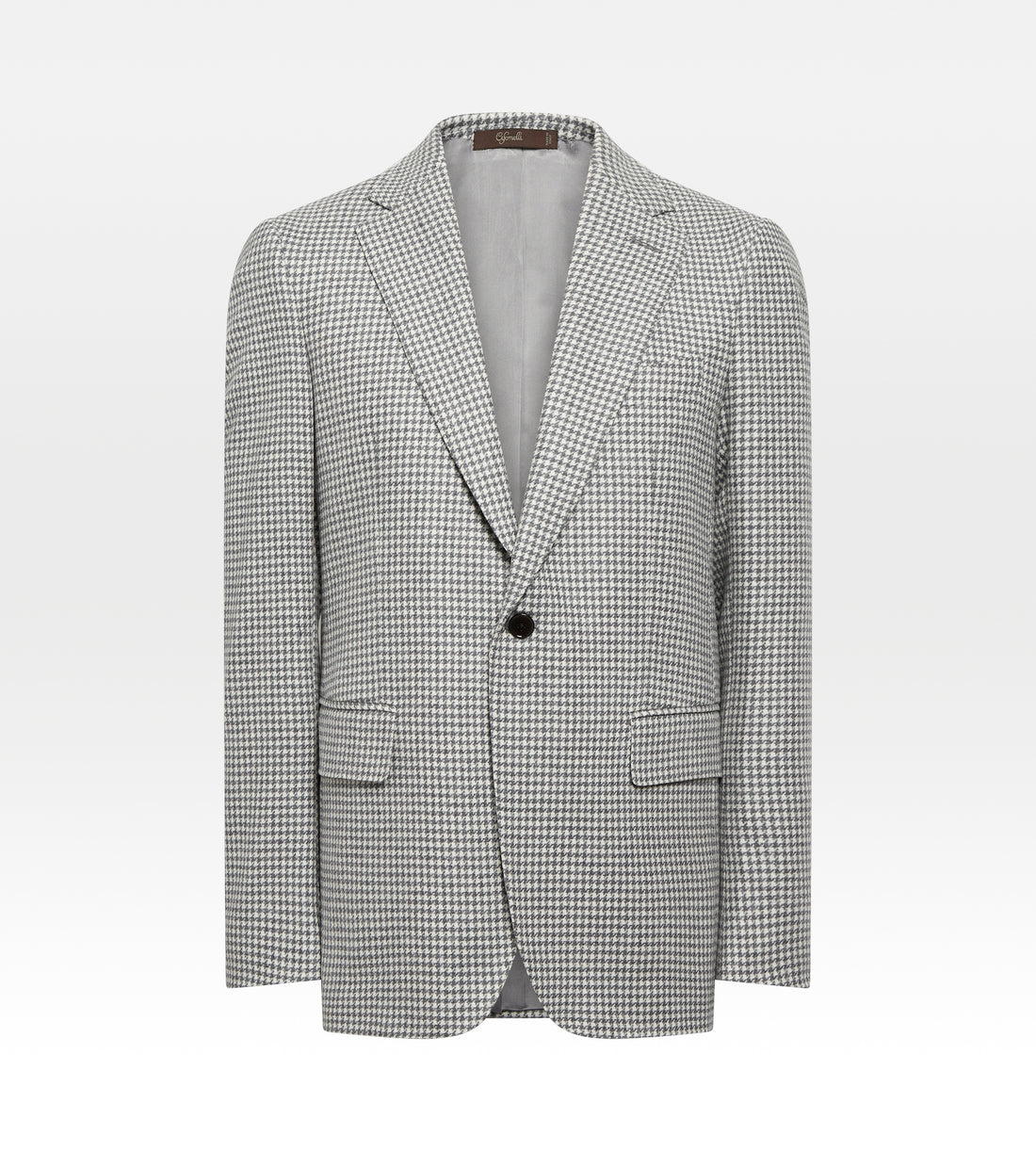 Veste grise & blanche en laine à motif pied-de-poule