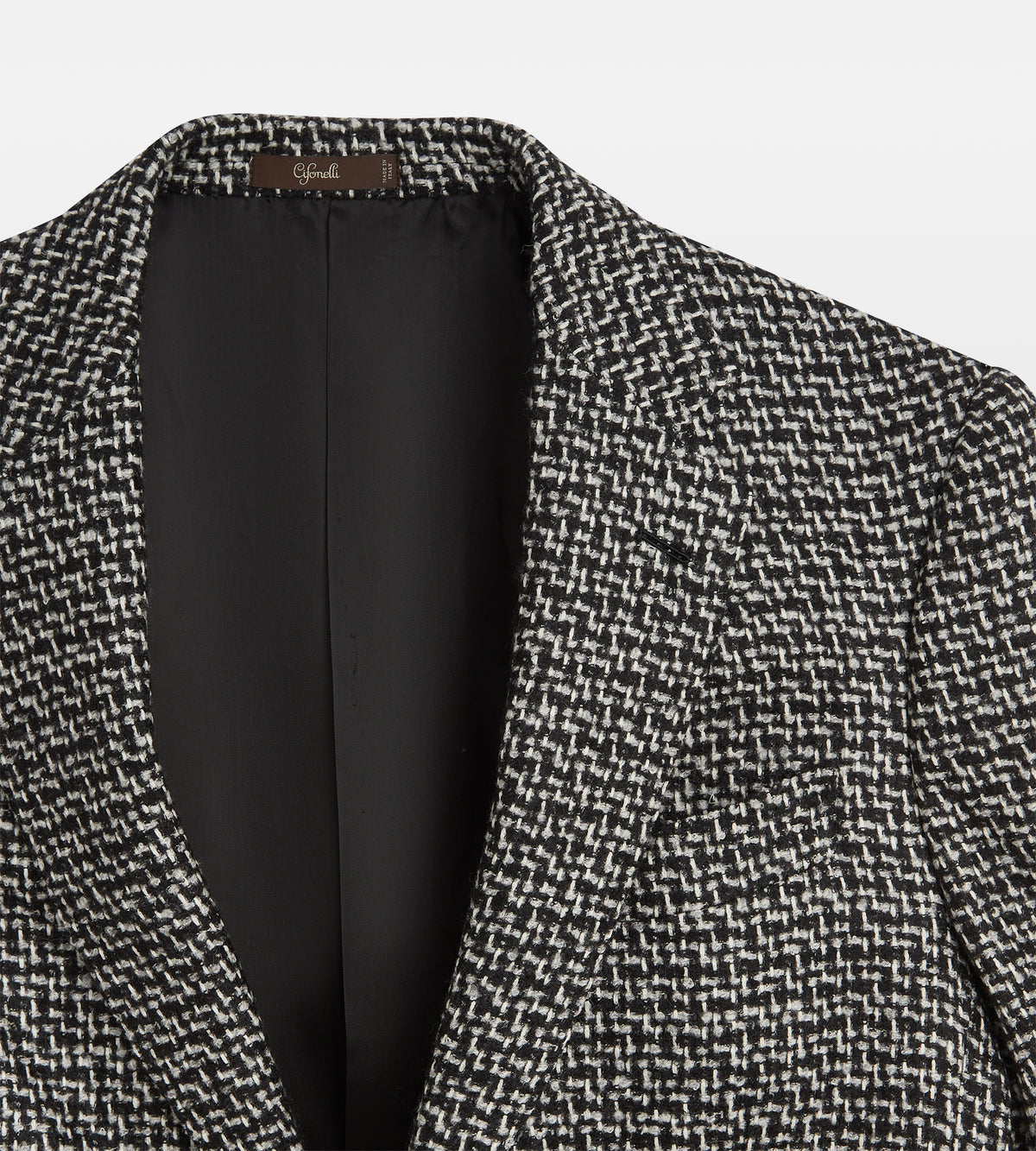 Veste en laine mélangée noir et blanc