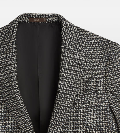 Veste en laine mélangée noir et blanc