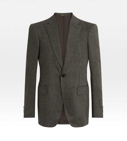 Costumes trois pièces en laine gris à motif caviar