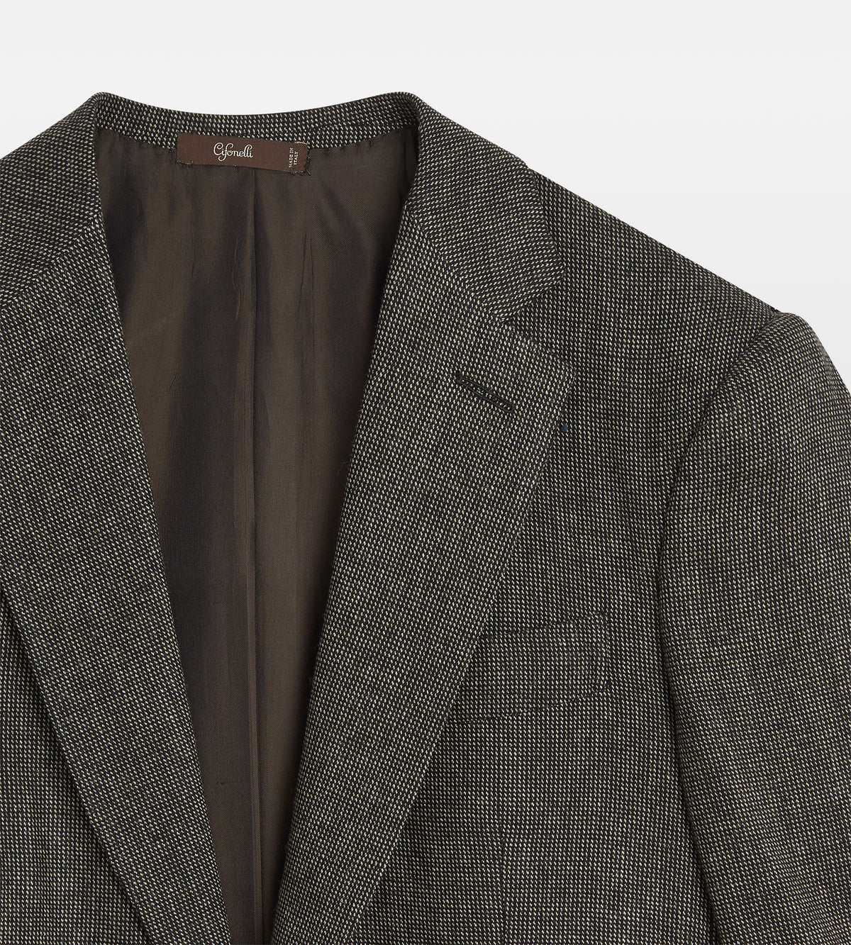 Costumes trois pièces en laine gris à motif caviar