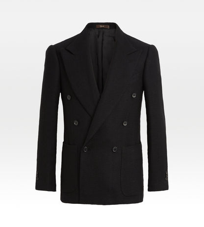 Veste noire en baby alpaga et laine
