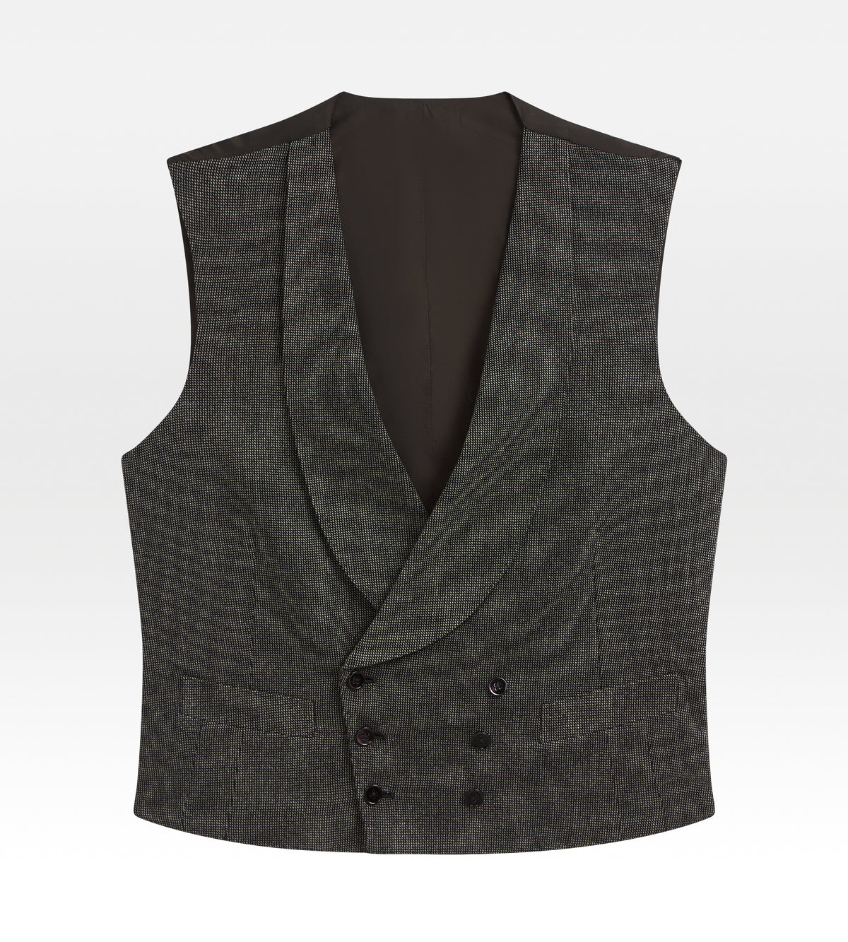 Costumes trois pièces en laine gris à motif caviar
