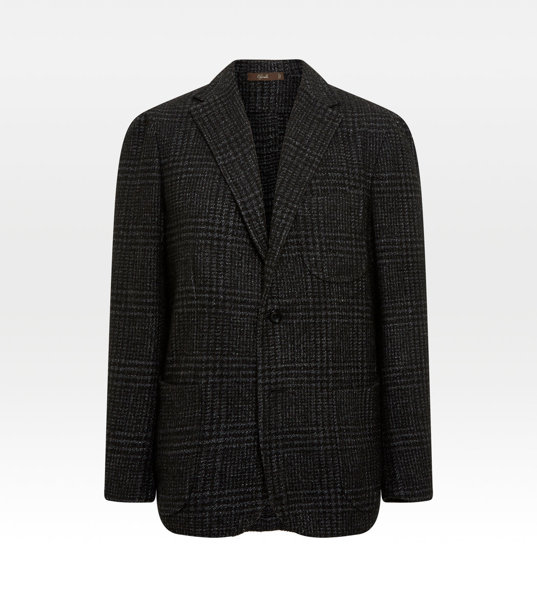 Veste noire en cachemire à motif Prince de Galles