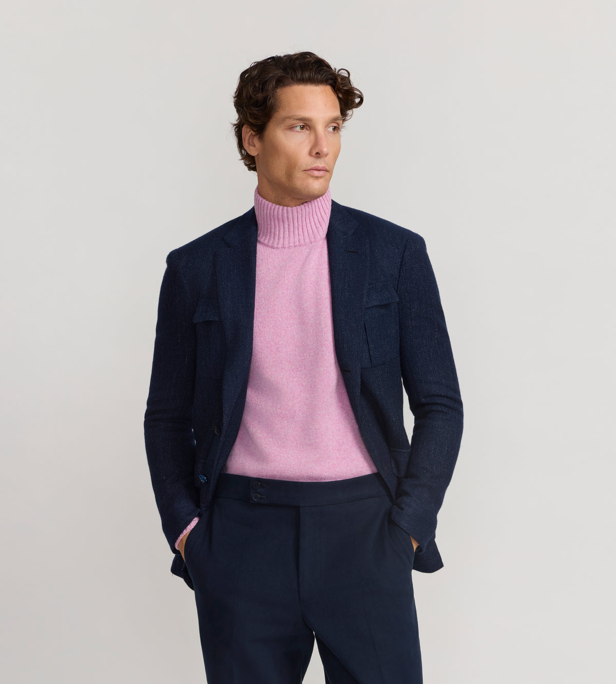 Veste Lorenzo en laine mélangée bleu