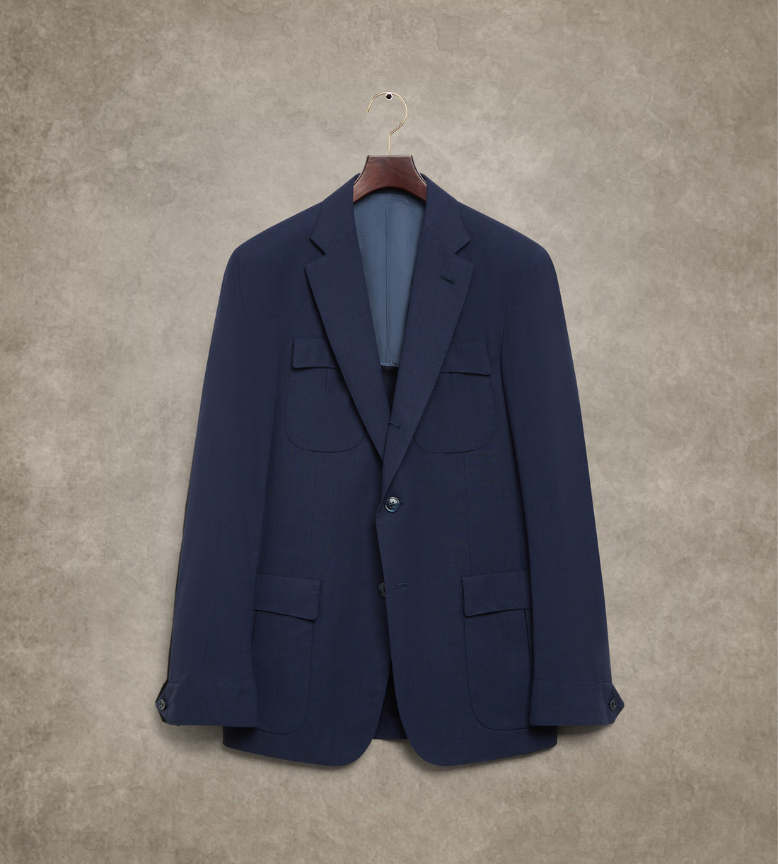 Veste Lorenzo bleu marine en laine froide infroissable
