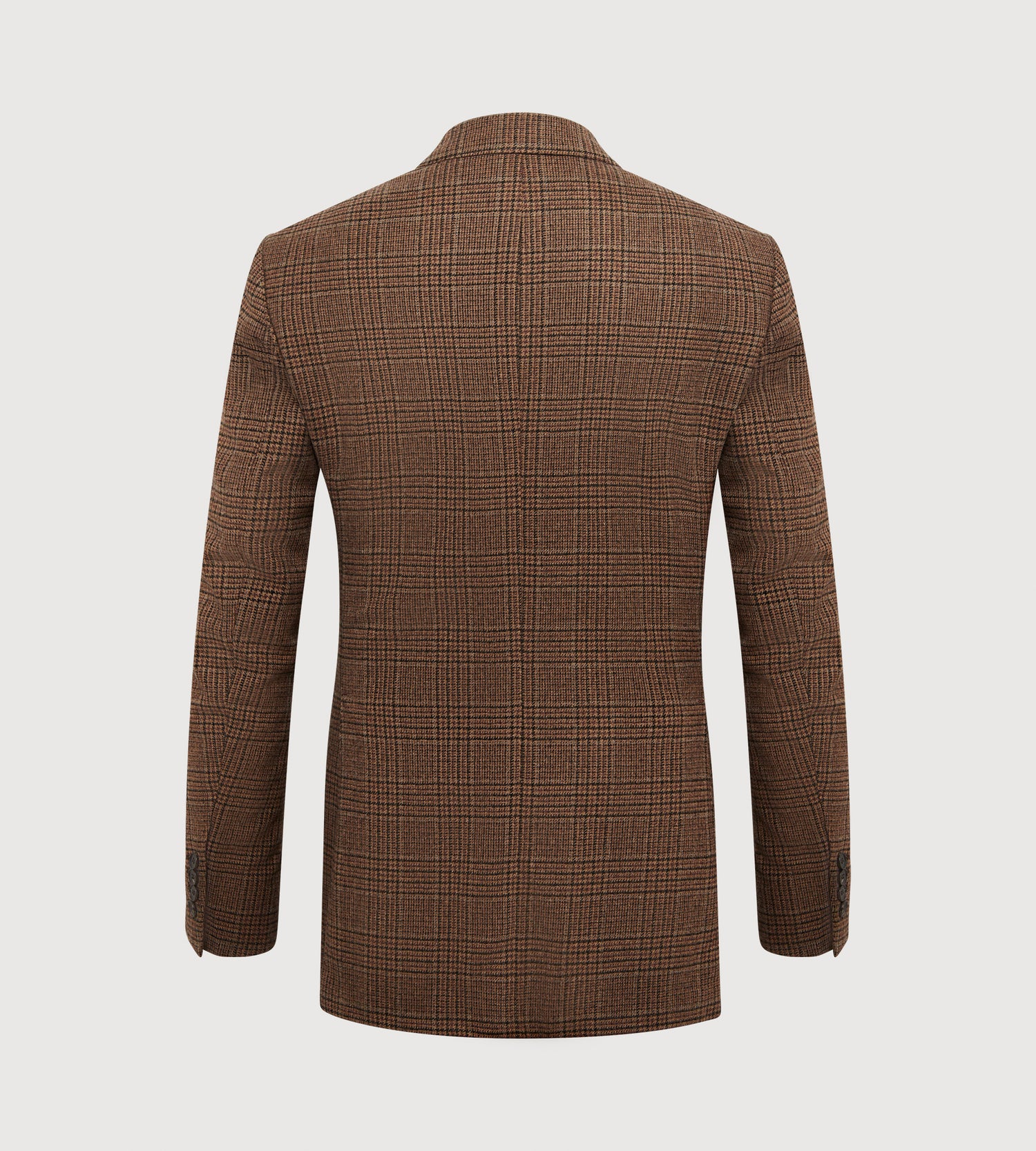 Veste en laine à motif Prince-de-Galles marron