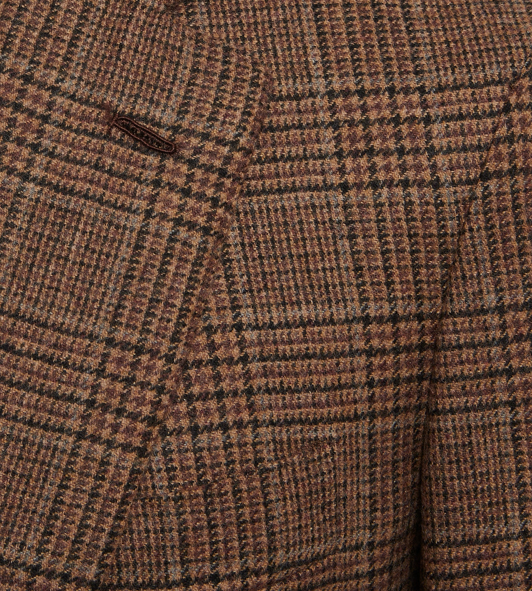 Veste en laine à motif Prince-de-Galles marron