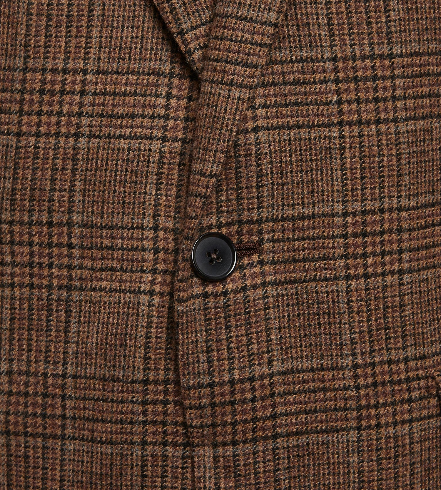 Veste en laine à motif Prince-de-Galles marron